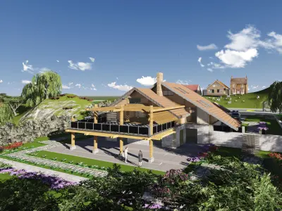 House triangular plan Low-poly 3D model