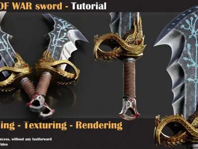 GOD OF WAR sword - Tutorial   3D model