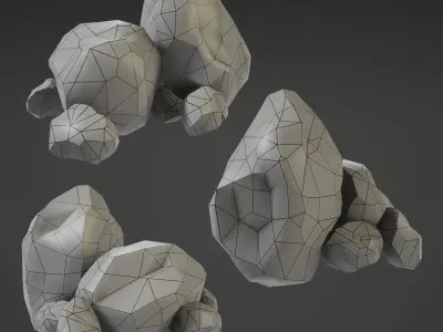 Stone Middle Small Low-poly 3D model