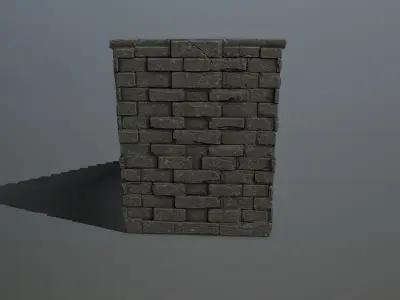stairs stone wall Low-poly 3D model
