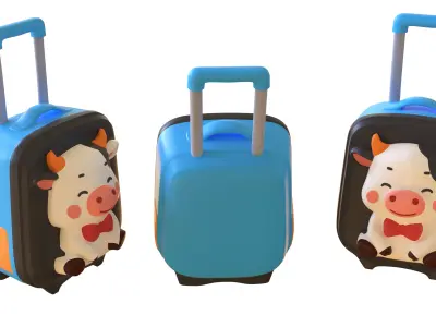Low Poly - Suitcase Cow  Low-poly 3D model