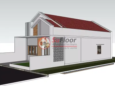 House 8x22m code 630 - Sketchup 3D model 3D model 3D model