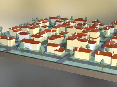 European Quarter 1 Low-poly 3D model