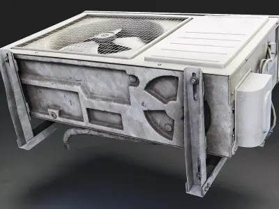 Outdoor Air Conditioning Unit Low-poly 3D model