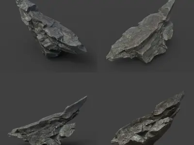 Scifi Black Sharp Rock 220611 - Ultra HD 16K Textures Low-poly 3D model