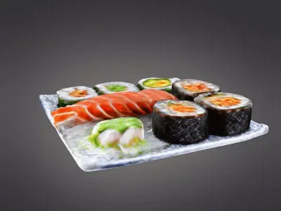 Sushi rolls plate 3D print model