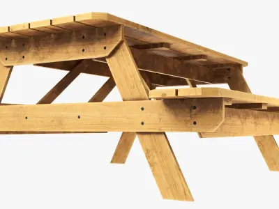 Picnic Table Wood dirty 3D model