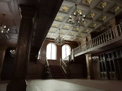 Ballroom Low-poly 3D model