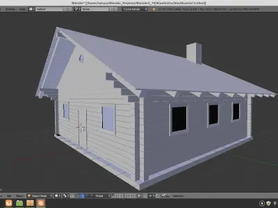 blockhouse log cabin plans 3D model