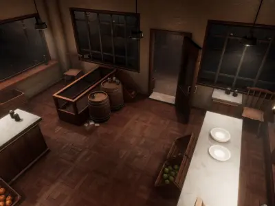 1900s Industrial Environment Low-poly 3D model