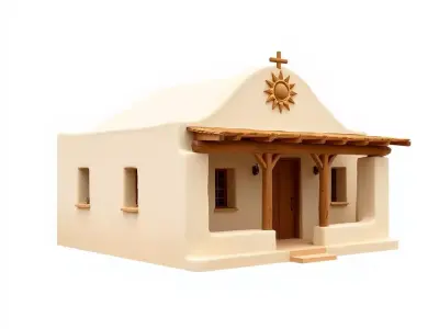 Adobe Style House model pack Low-poly 3D model