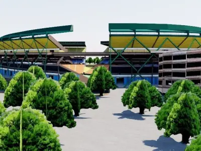 Aloha Stadium - Hawaii Low-poly 3D model
