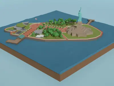 Statue of Liberty Low-poly 3D model