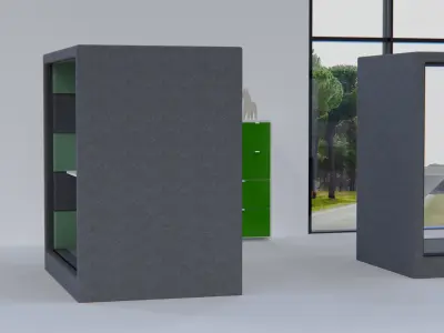 Personal office workspace 3D model