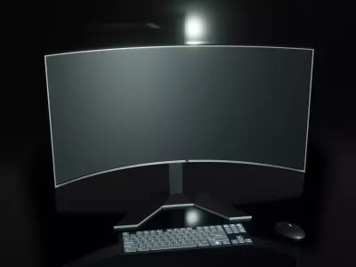 PC keyboard and mouse low poly Free 3D model