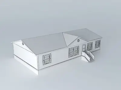 Double Wide Trailer Home Free 3D model
