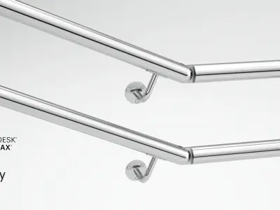 Railing stainless steel 3D model