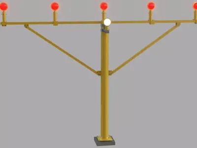Airport Approach Light Masts Pack Aviation Lighting  Low-poly 3D model