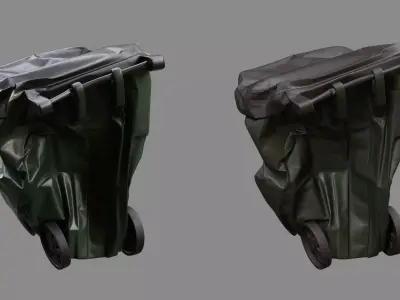 Crushed Trash Can 04 3D model