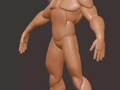 Stilized male body Low-poly 3D model