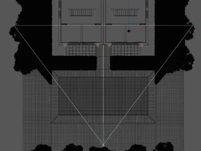 Villa house - NIGHT  Low-poly 3D model