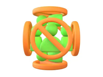 Blocked User Icon V2 007 Low-poly 3D model