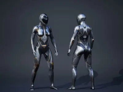 Sci-Fi Female 2 Low-poly 3D model