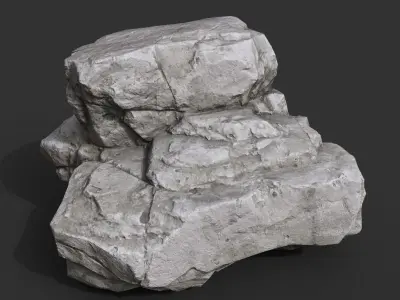 Gray Horizontal Rock Modular 221123 - Ultra HD 16K Texture Low-poly 3D model