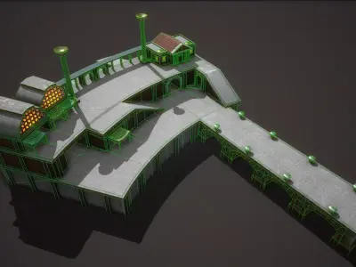 Ancient Port Low-poly 3D model