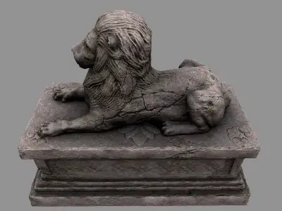 Lion Statue 17 Low-poly 3D model