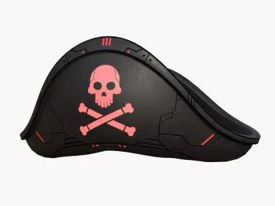 SciFi Pirate Hat A08 - Futuristic Character Design Low-poly 3D model