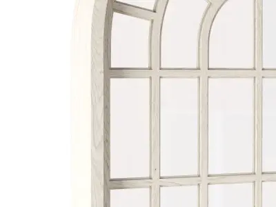 Arch Window with entrance door  Low-poly 3D model