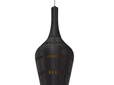 Montauk Handwoven Rattan Teardrop Pendant 20 Inch 3D model