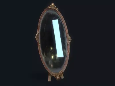 Antique Floor Mirror Low-poly 3D model