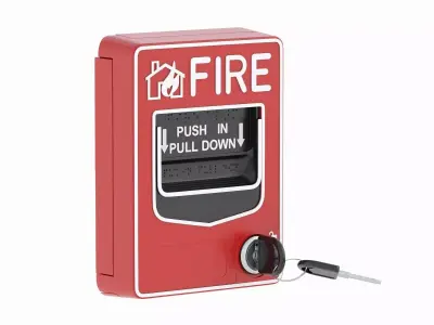Manual Fire Alarm with Key 3D model