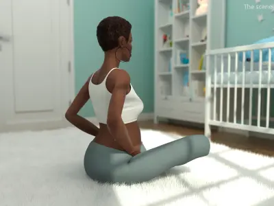  African Pregnant Woman Rigged for Maya 