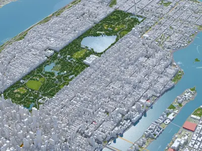 Central Park - Manhattan - New York  Low-poly 3D model