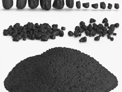 Anthracite Coal Low-poly 3D model