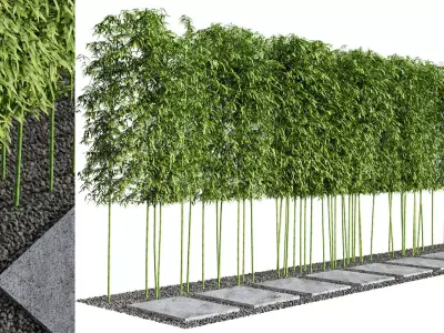 Modern Courtyard 03 - PBR - 4k - Bamboo Path 3D model