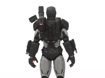 War Machine 3D Model Iron Man Armor MCU Inspired Low-poly 3D model