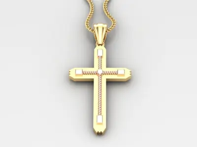 High Cross Pendant Light Gold 18K 4CP081 3D print model