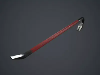 Crowbar PBR Game Ready hockey stick with handle Low-poly 3D model