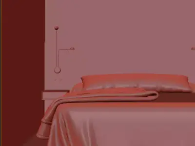 Bedroom interior scene 3D model