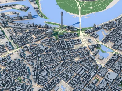 Dusseldorf City Germany 3D model