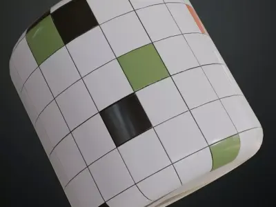 Modern Colorful Mosaic Square Tiles PBR Seamless Texture