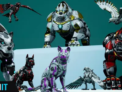 Sci-Fi Animals Robots Pack