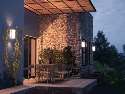 House Model with Night Scene - Twinmotion 2020 3D model