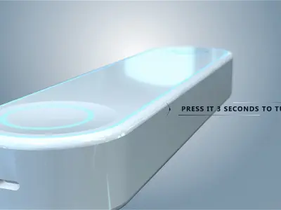 Sterilizer 3D model fluorescent light bulbs in circular pattern Low-poly 3D model