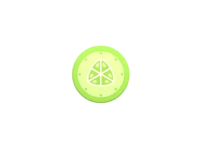 Cartoon Honeydew Slice v1 001 Low-poly 3D model