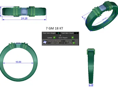 Women Ring  Render 3dm STL OBJ FBX  Details 3D print model